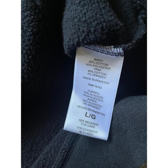 Champion Black Unisex Sweatshirt Hoodie Size Large Retro Comfy Blue Logo - Picture 6 of 7